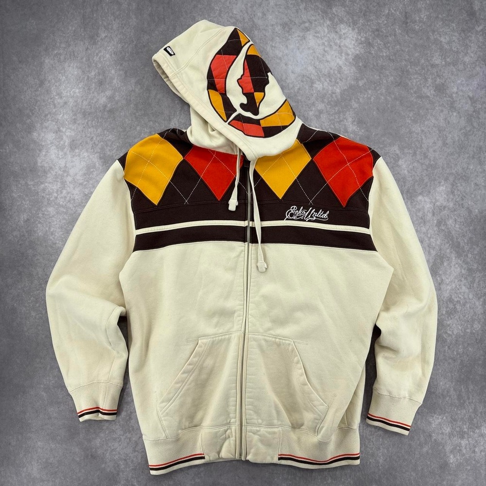Vintage Y2K Ecko Unltd. Embroidered Rhino Hood Full Zip Hoodie Size L